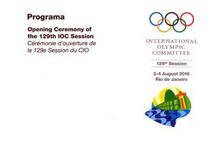 Programa - Opening Ceremony of the 129th IOC Session